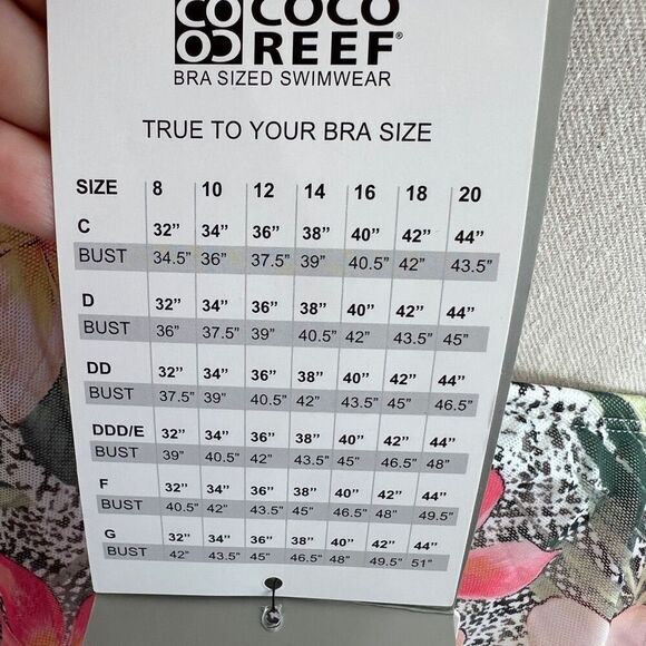 Coco Reef NWT Tropical Floral Mesh Halter Tankini Swim Top Size 38D - Picture 12 of 16